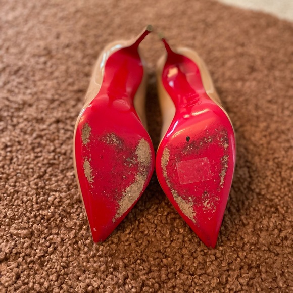 Christian Louboutin Pigalle Follies 100mm nude patent leather pumps - Picture 6 of 7